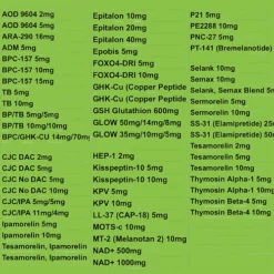 Peptide List- Intl Warehouse